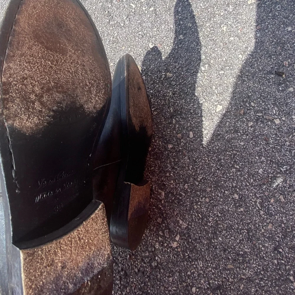 Golden Goose Burnished Black Leather Riding Boots Size 39 8.5 - Picture 7 of 8